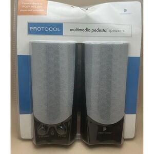 PROTOCOL Multimedia Pedestal Speakers, 6 Watt, AC Adapter Included.‎ New